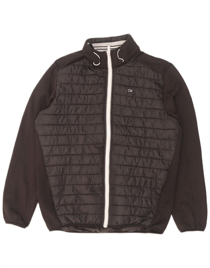 Calvin Klein Herren Golf wattierte Jacke UK 38 Medium Schwarz Polyester