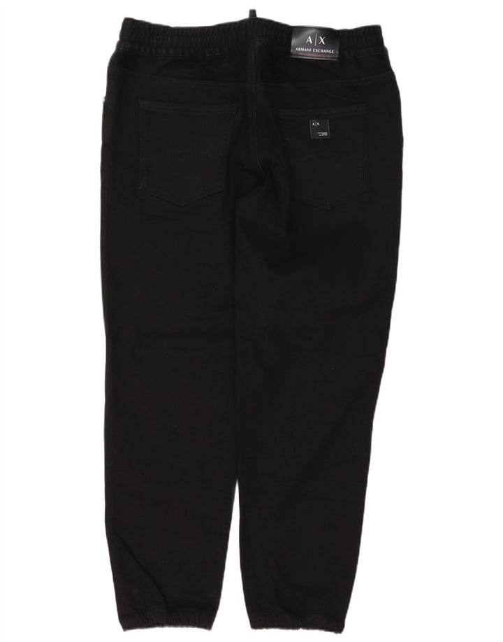 Armani Exchange Herren Jogger Slim Jeans W32 L28 Schwarze Baumwolle