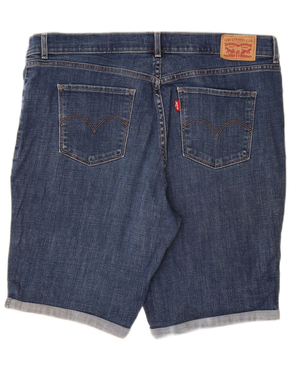 LEVI'S Damen-Bermuda-Jeansshorts, Größe W32, groß, aus blauer Baumwolle
