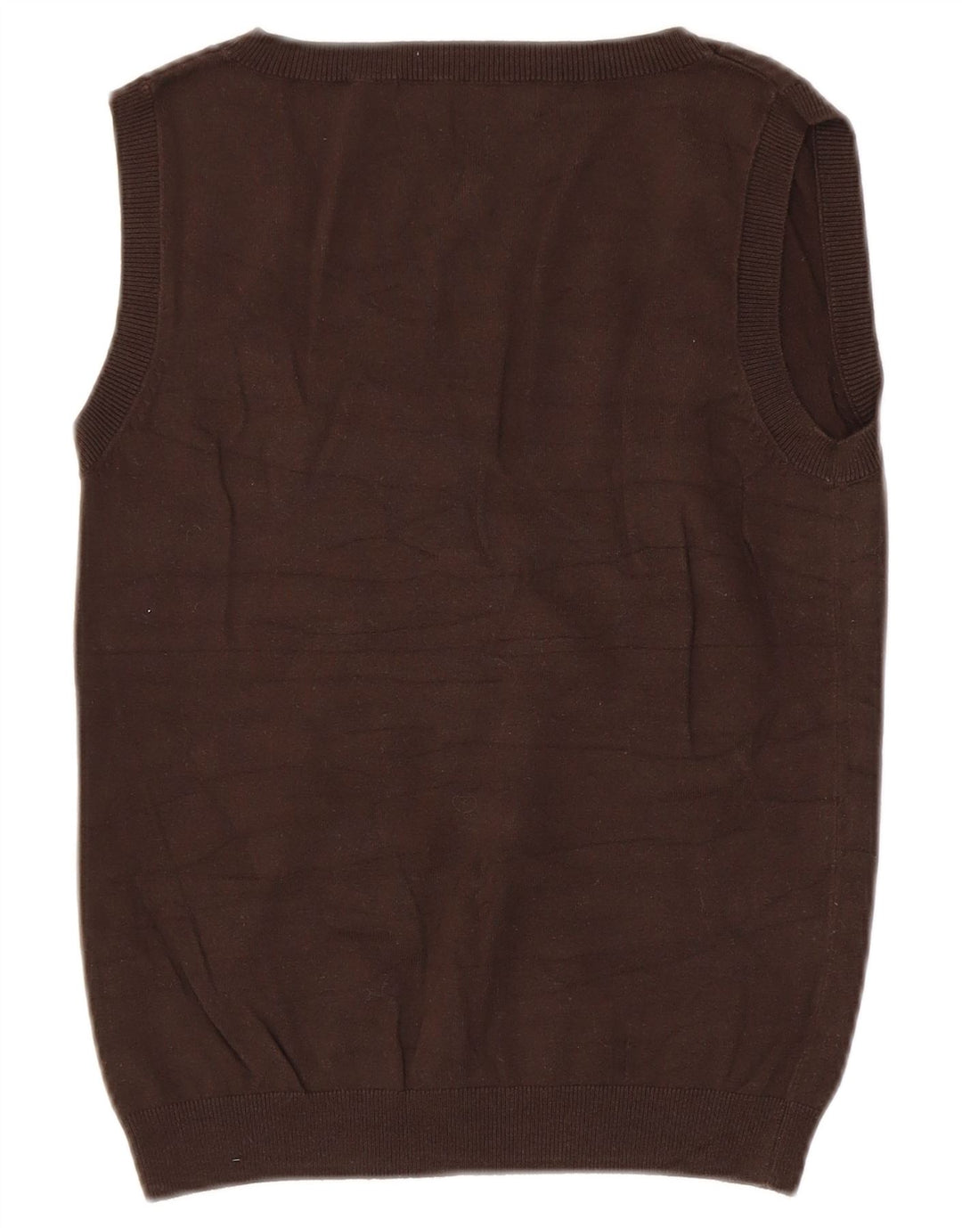 Zara Damen Weste Tank Top UK 12 Mittelbraune Baumwolle