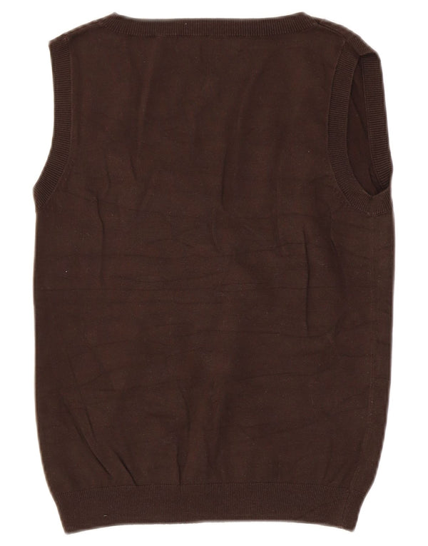 Zara Damen Weste Tank Top UK 12 Mittelbraune Baumwolle