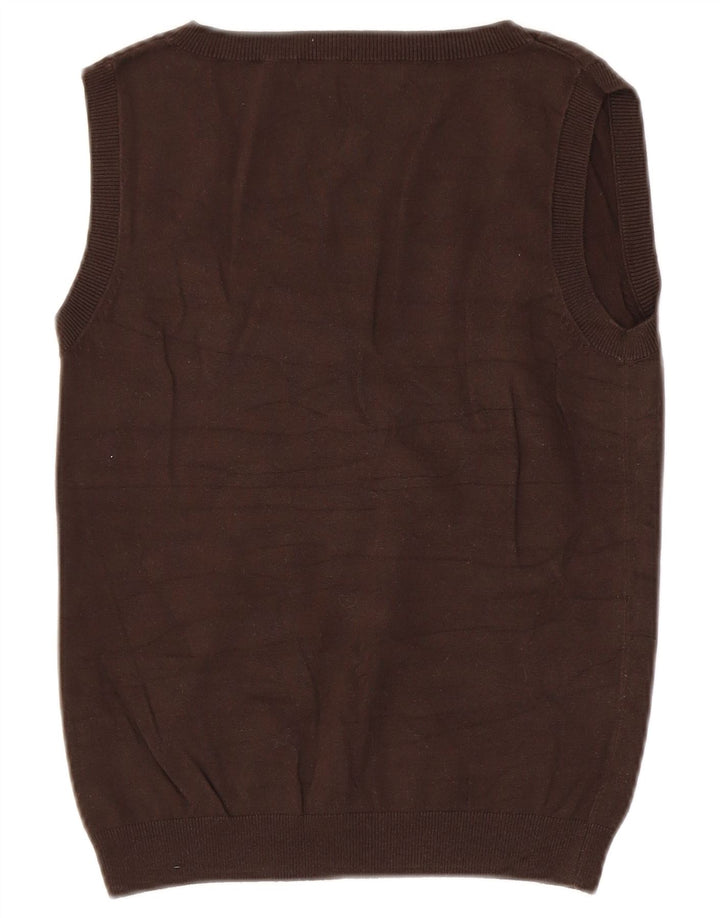 Zara Damen Weste Tank Top UK 12 Mittelbraune Baumwolle