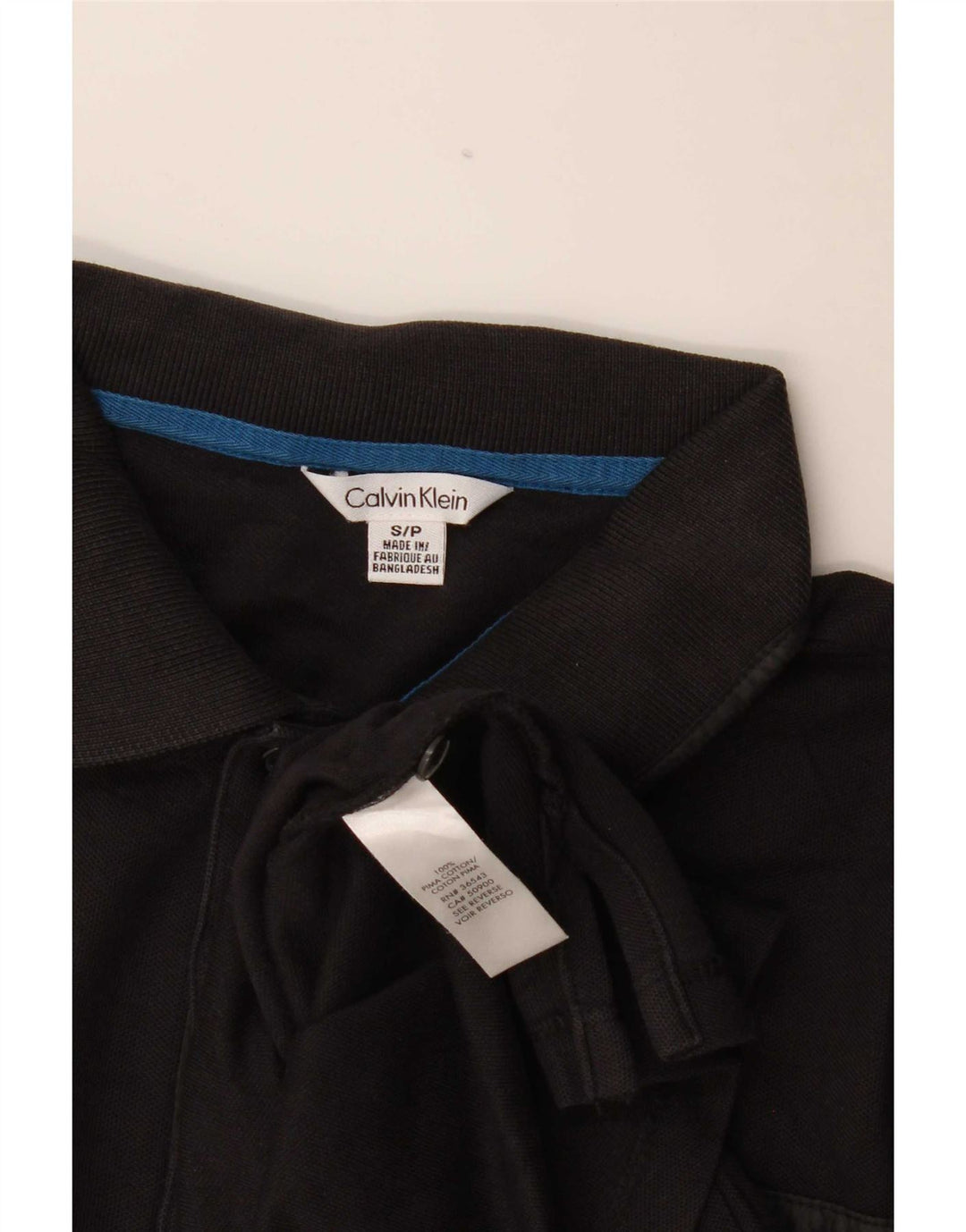 Calvin Klein Herren Poloshirt Small Schwarz Baumwolle
