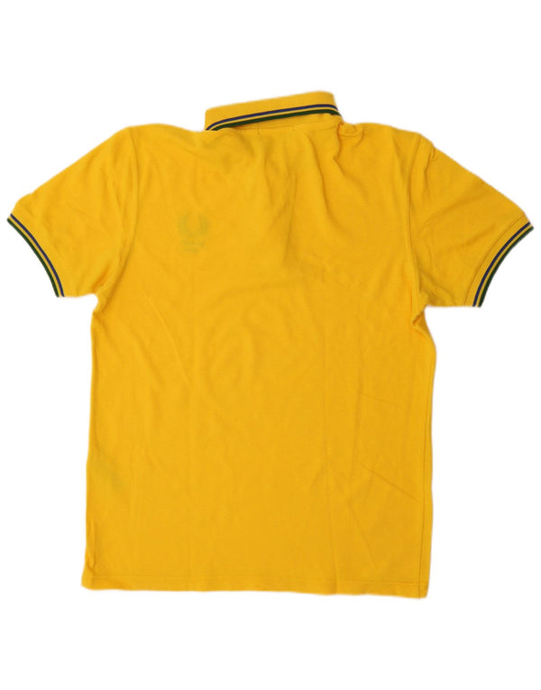 FRED PERRY Mens Polo Shirt Medium Yellow Cotton