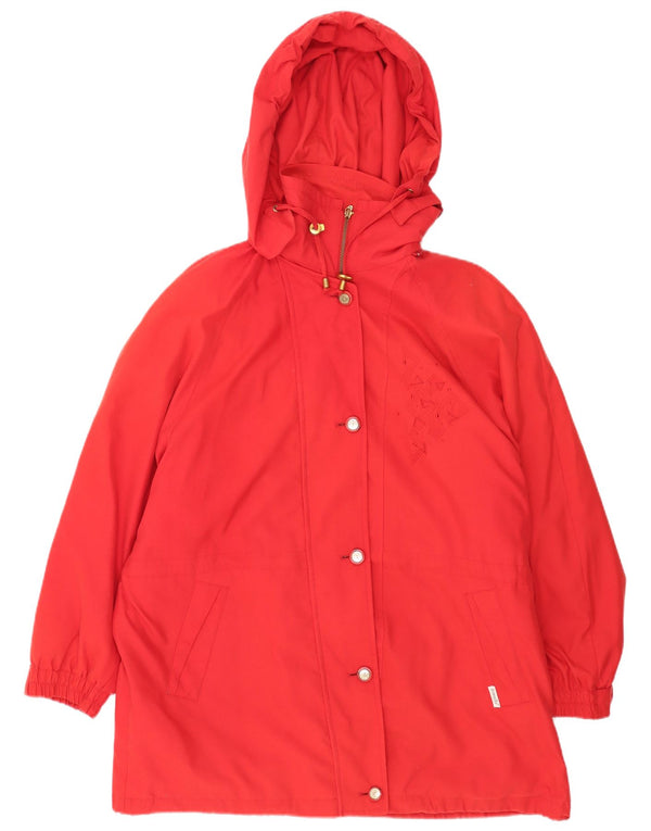 Sympatex Damen-Windbreaker-Mantel mit Kapuze, übergroß, UK 20 2XL, rotes Polyester