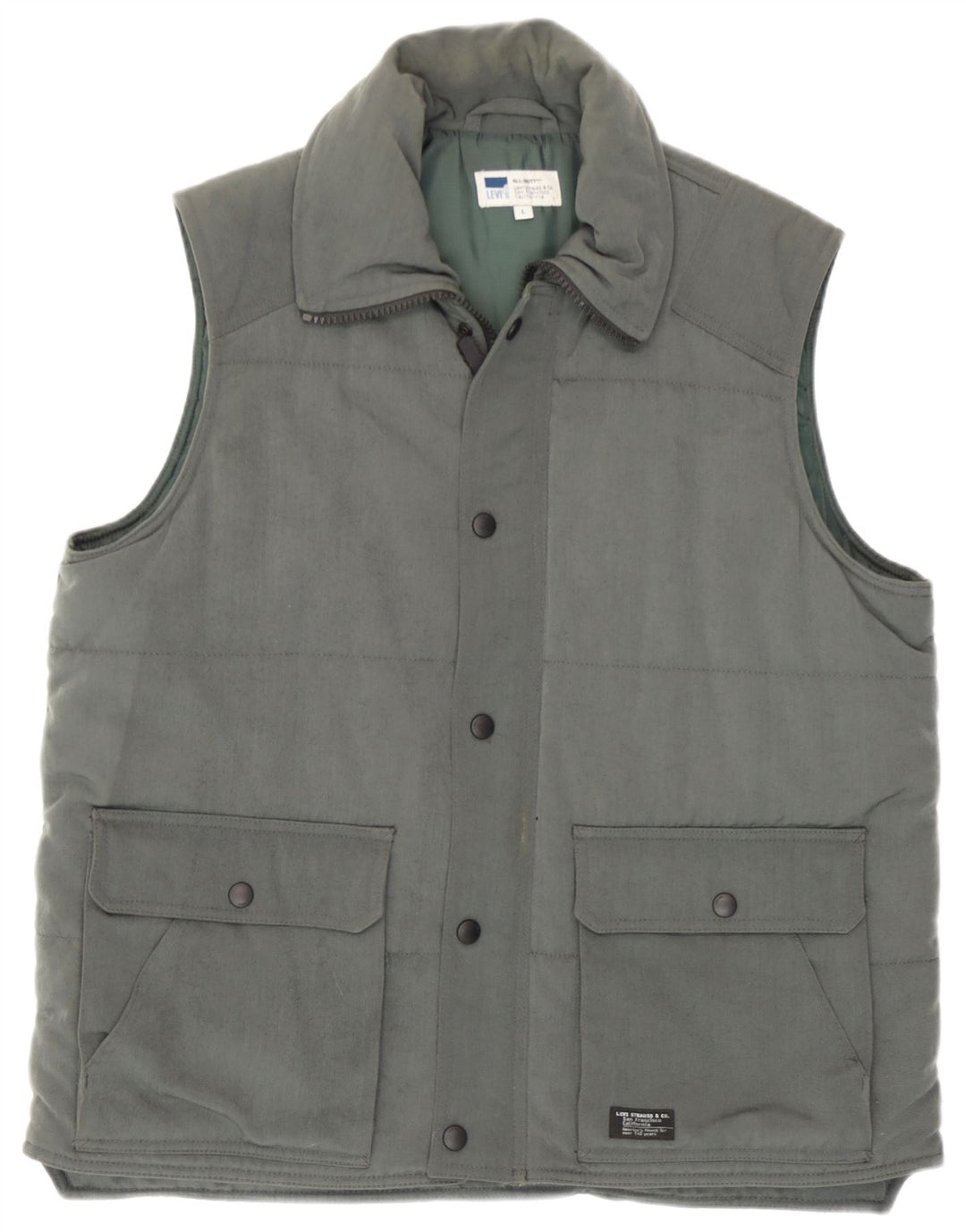 Levi's Herren Wattierte Weste UK 40 Large Grün Polyamid