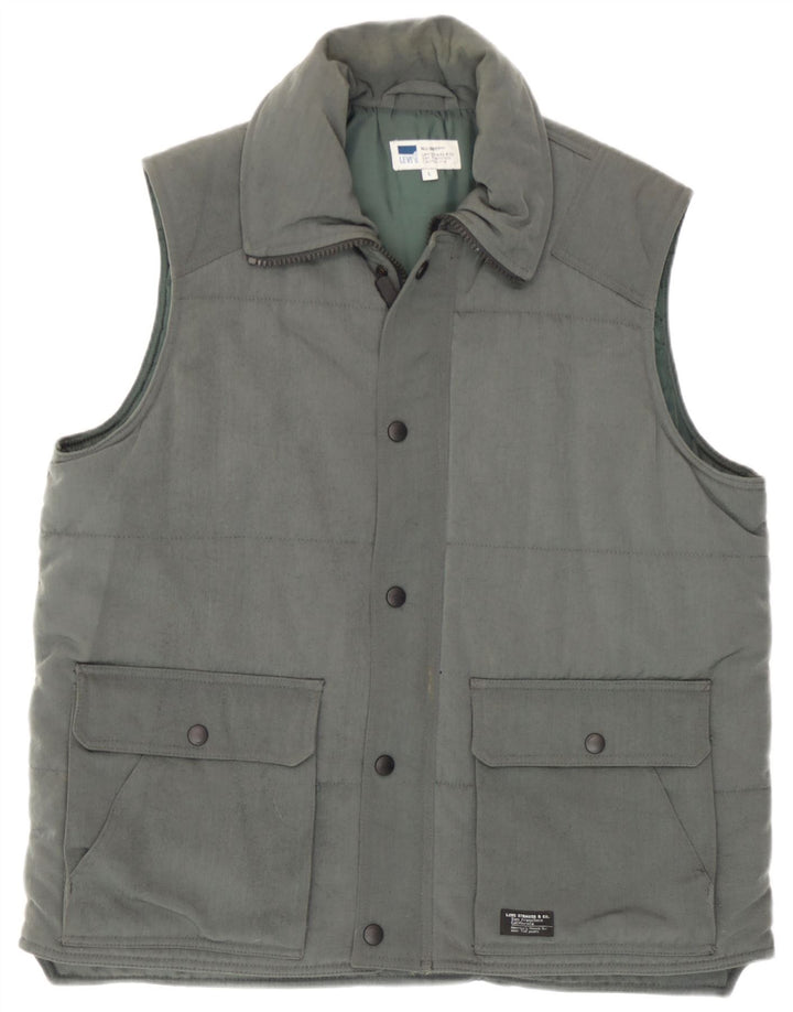 Levi's Herren Wattierte Weste UK 40 Large Grün Polyamid