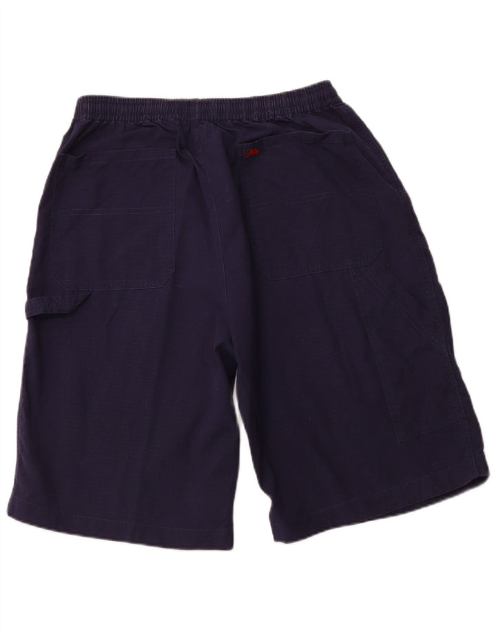 KAPPA Damen-Cargoshorts mit hoher Taille, Größe 2XL, W32, marineblau, kariert, Baumwolle, Sport