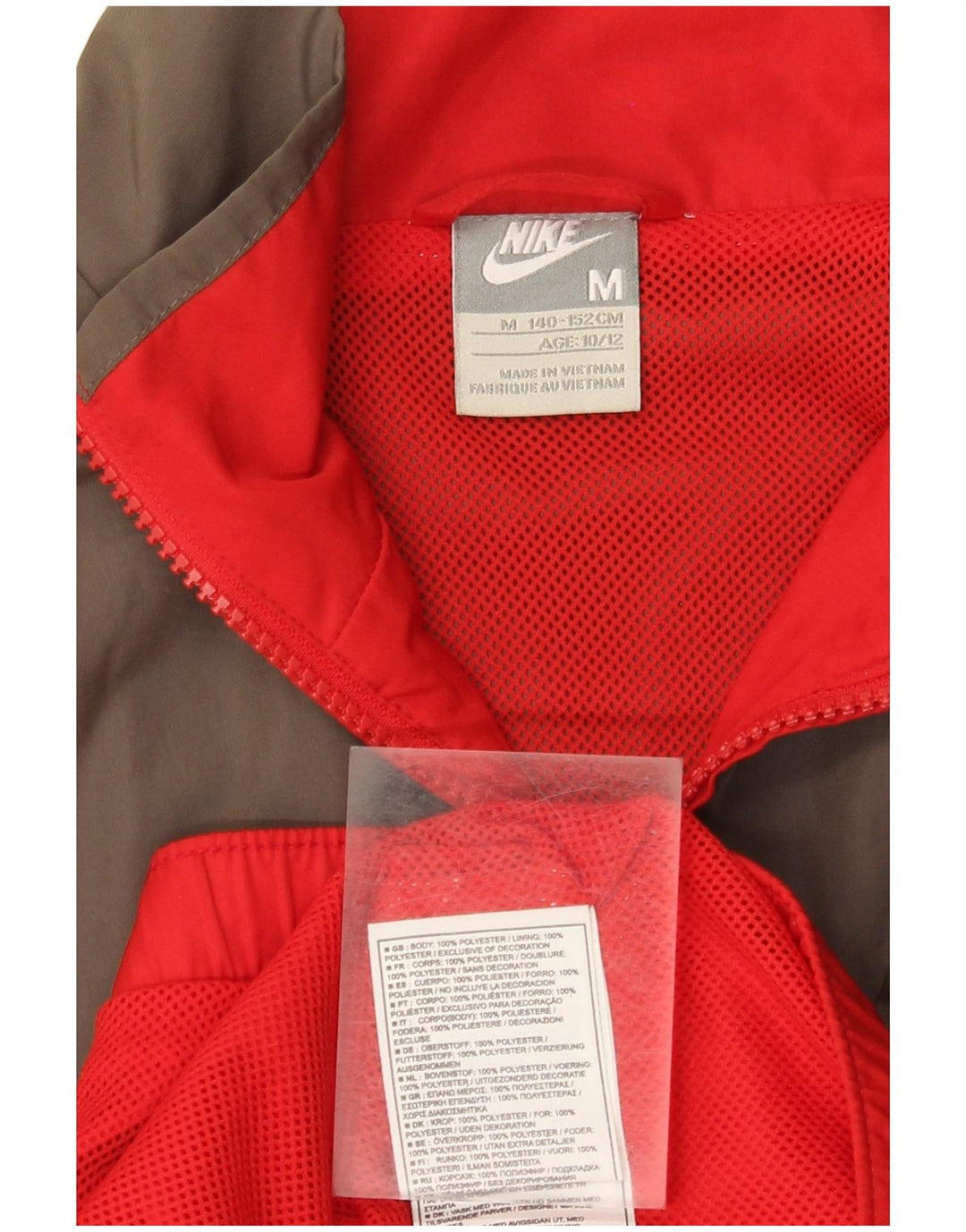Nike Jungen-Trainingsanzugoberteil mit Grafik, 10–11 Jahre, Mittelrot, Farbblock