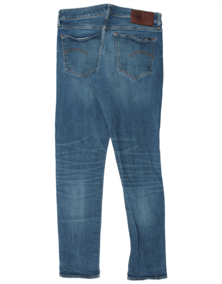 G-Star Herren 3301 Slim Jeans W32 L32 Blaue Baumwolle