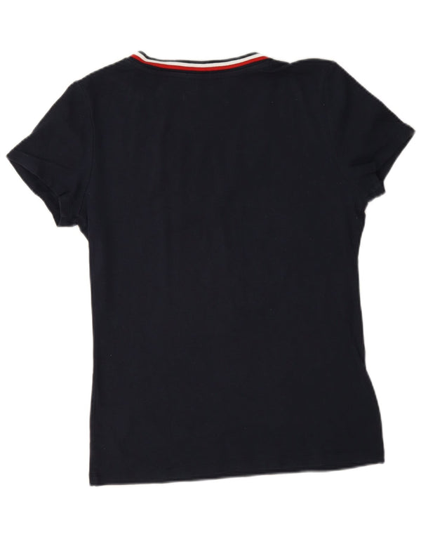 Tommy Hilfiger Damen T-Shirt Top UK 14 Medium Marineblau Baumwolle