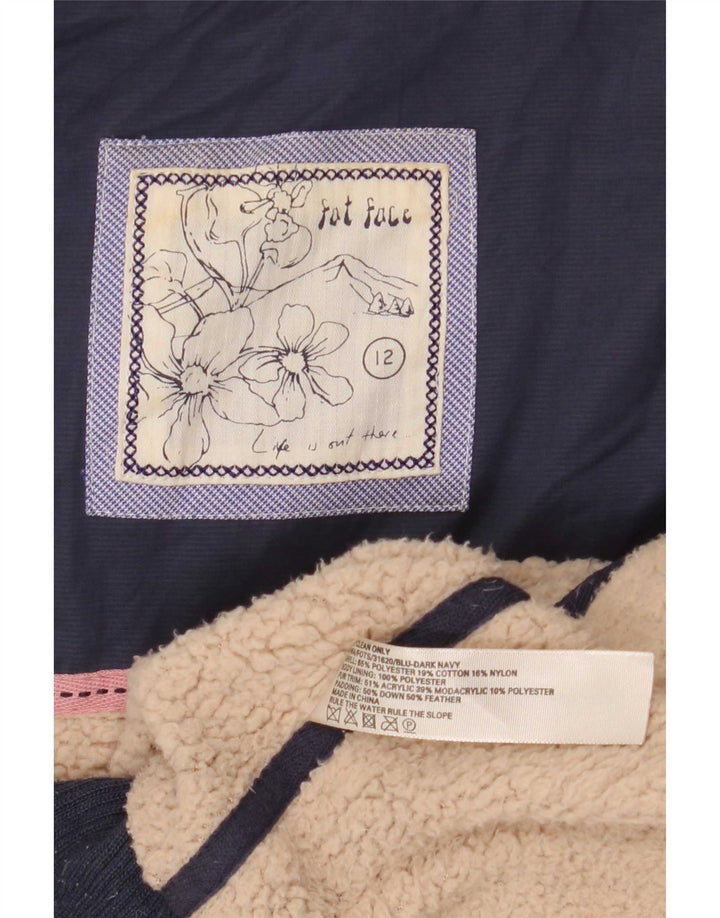 Fat Face Wattierte Damenweste UK 12 Medium Marineblau Polyester