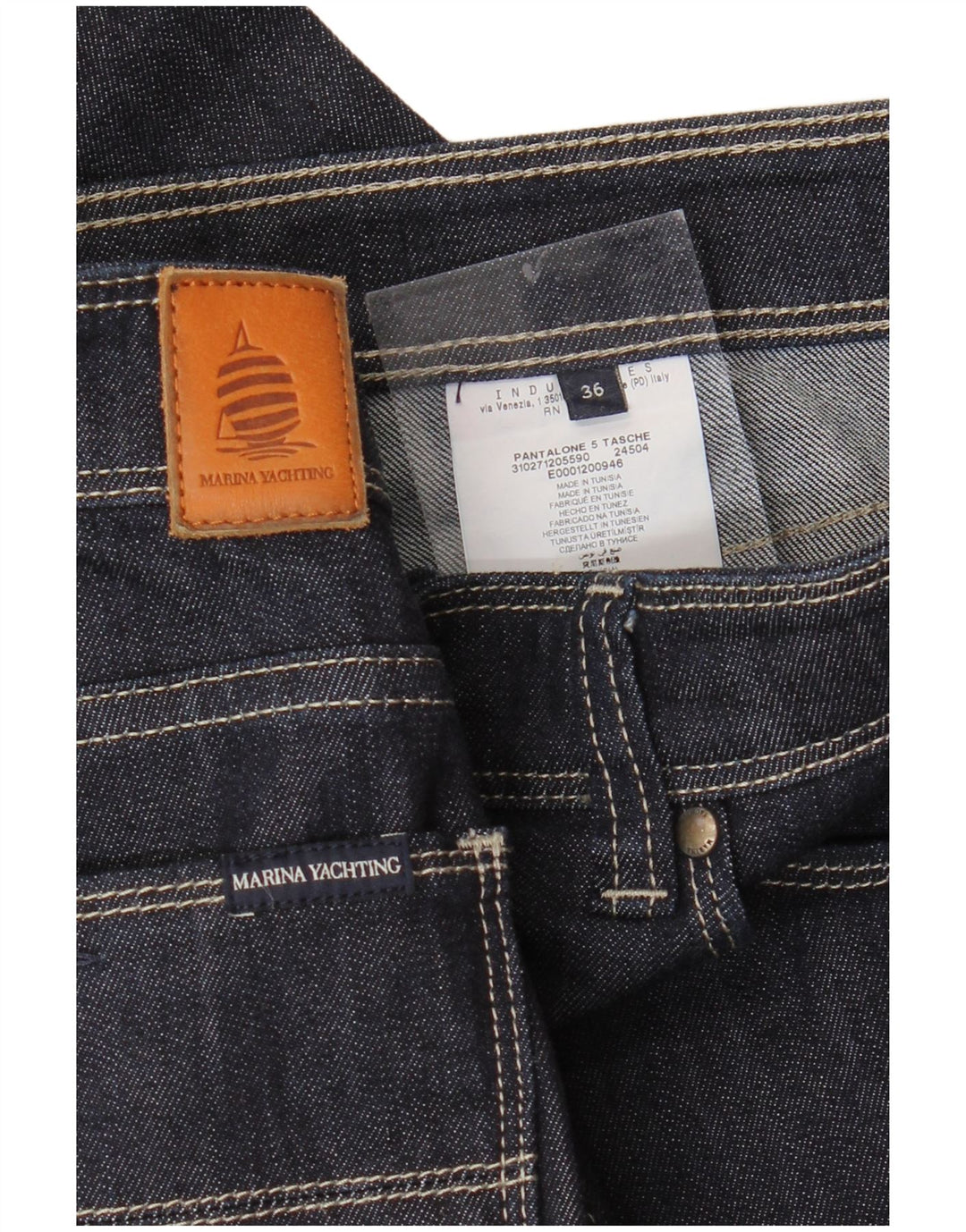 MARINA YACHTING Herren Straight Jeans W36 L29 Marineblau Baumwolle