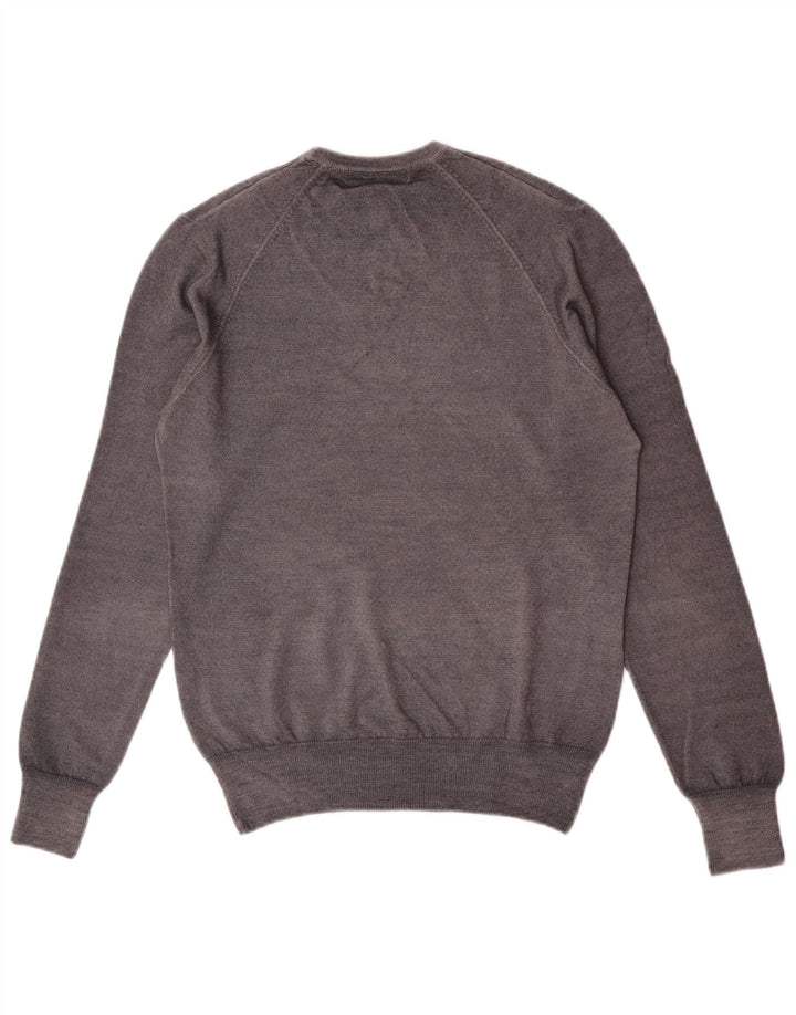 Ungaro Herren-Pullover mit Rundhalsausschnitt, IT 48, kleine graue Wolle