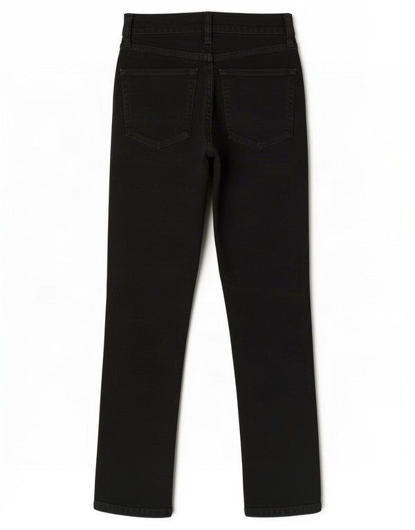 Zara Damen Straight Jeans EU 34 2XS W24 L26 Schwarze Baumwolle