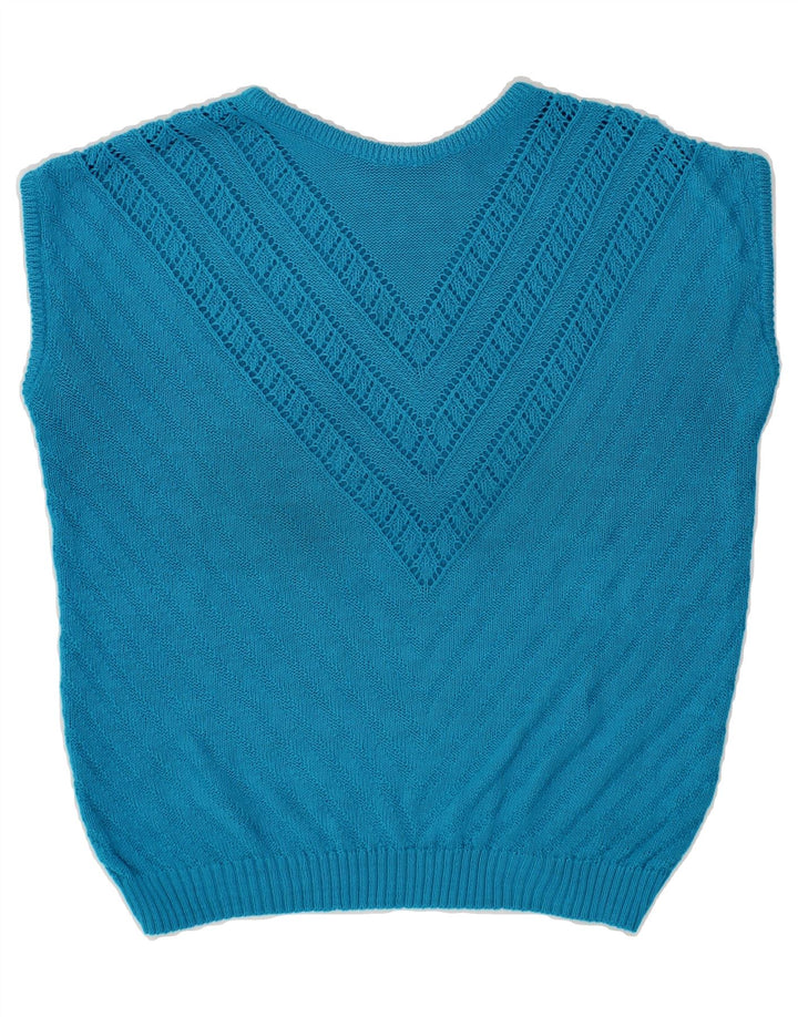 VINTAGE Womens Vest Tank Top UK 16 Large Blue Vintage Vintage and Second-Hand Vintage from Messina Hembry 