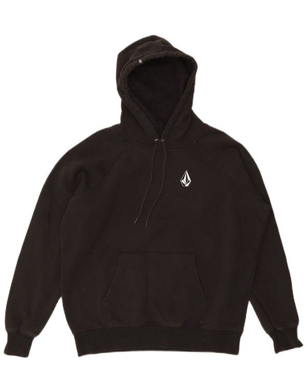 Volcom Damen Übergroßer Kapuzenpullover UK 10 Small Schwarz Baumwolle