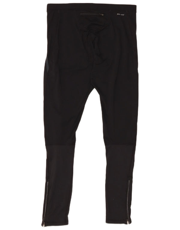 Nike Damen Dri Fit Leggings UK 16 Large Schwarz Polyester