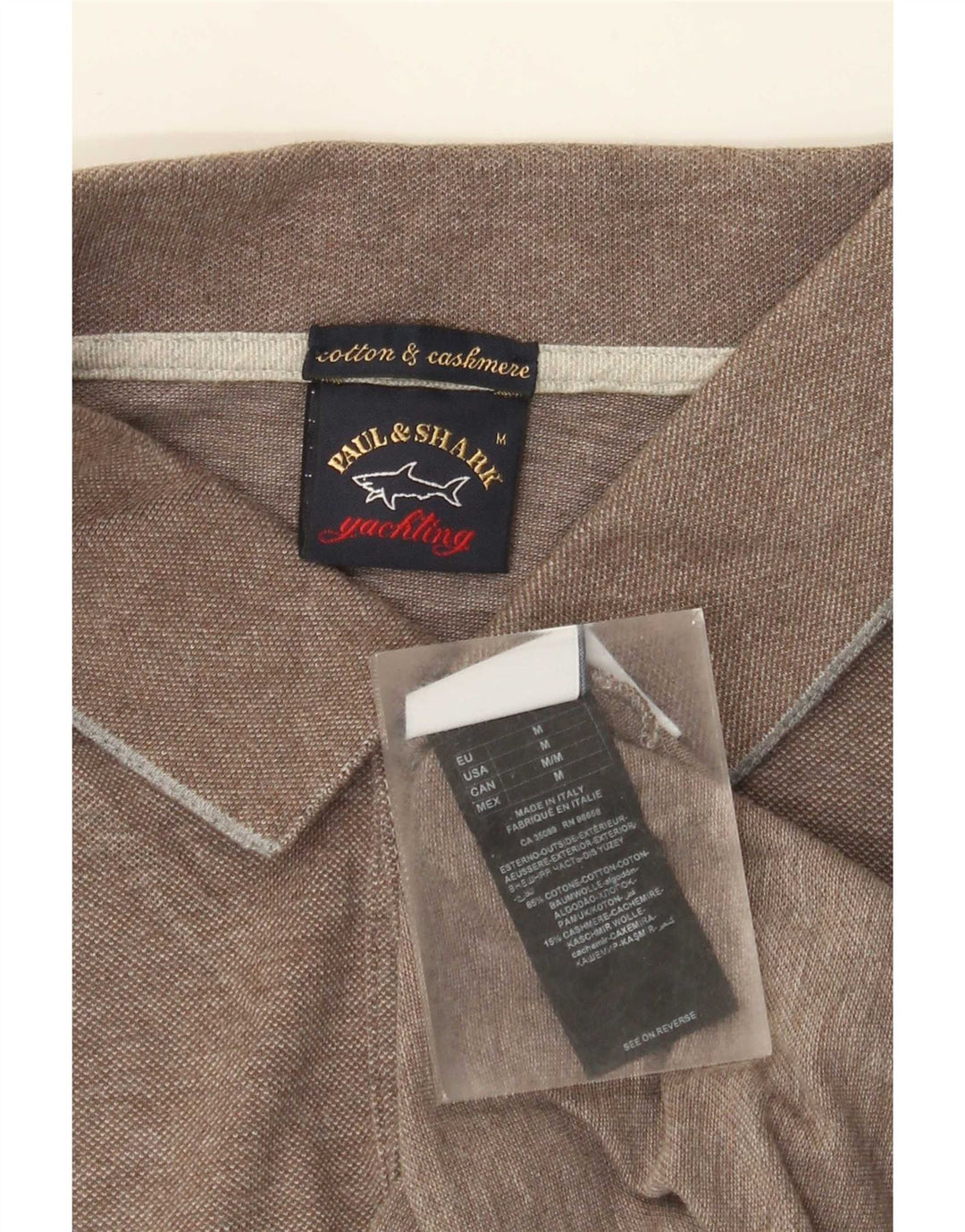 Paul & Shark Herren-Poloshirt mit normaler Passform, mittelbraune Baumwolle