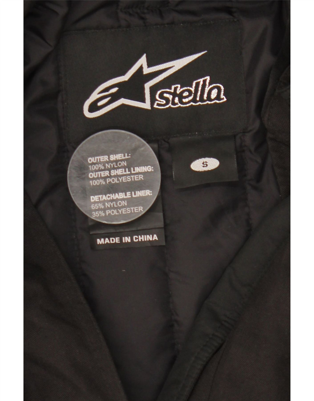 Stella Womens Racer Jacke UK 10 Small Schwarzes Nylon