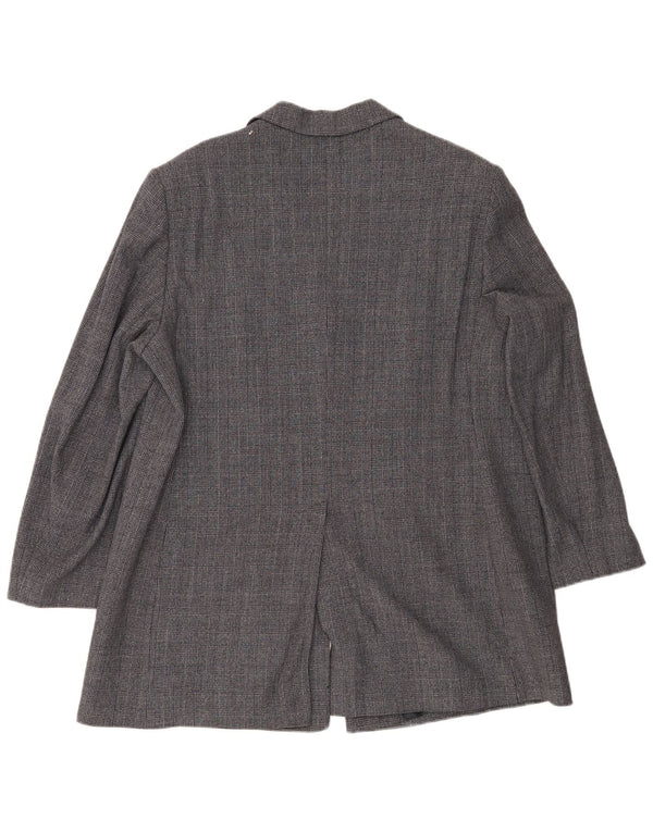 ELENA MIRO Damen 3-Knopf-Blazerjacke UK 22 2XL Marineblauer Hahnentritt