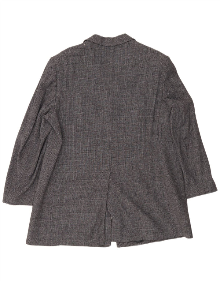 ELENA MIRO Damen 3-Knopf-Blazerjacke UK 22 2XL Marineblauer Hahnentritt