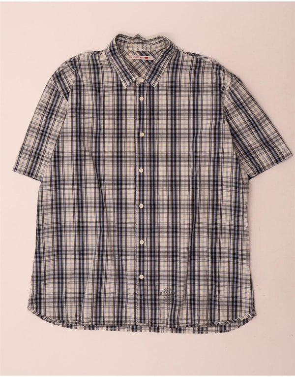 Levi's Herren-Kurzarmhemd 2XL aus blau karierter Baumwolle