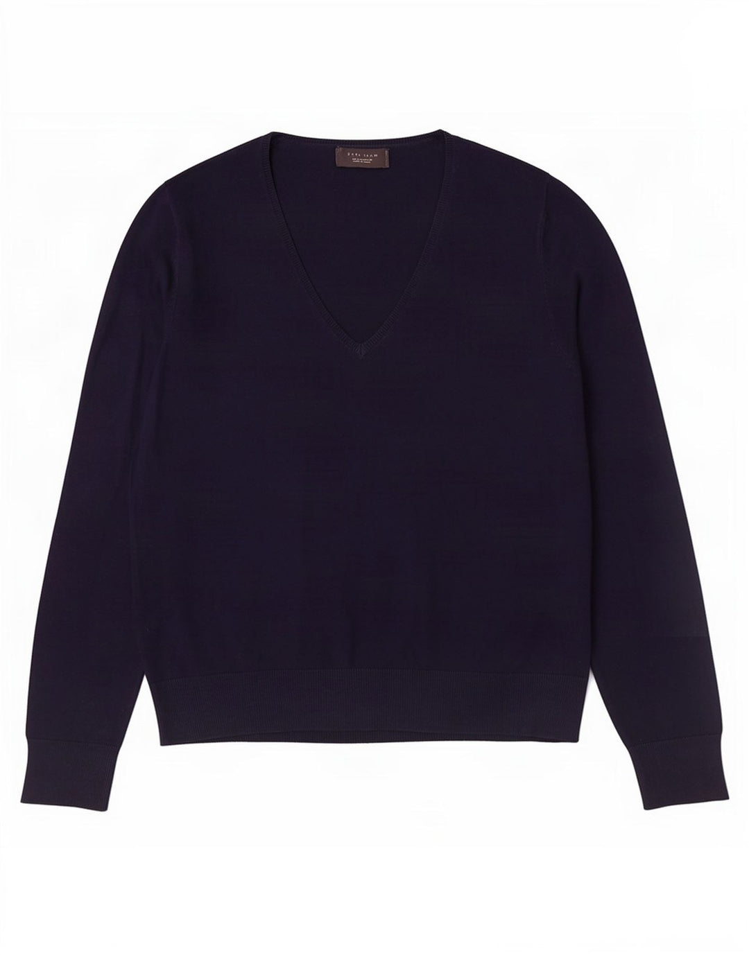 Zara Herren-Pullover mit V-Ausschnitt, groß, marineblaue Viskose