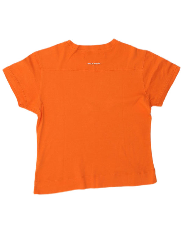 Rifle Damen Crop T-Shirt Top UK 14 Large Orange