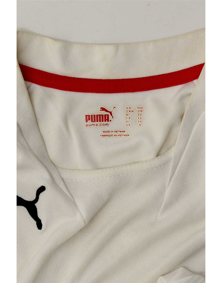 Puma Damen T-Shirt Top UK 6 XS Weiß