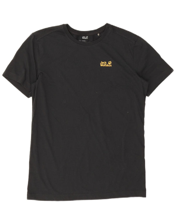 Jack Wolfskin Herren T-Shirt Top UK 40 Medium Schwarz Baumwolle
