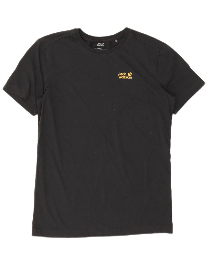 Jack Wolfskin Herren T-Shirt Top UK 40 Medium Schwarz Baumwolle