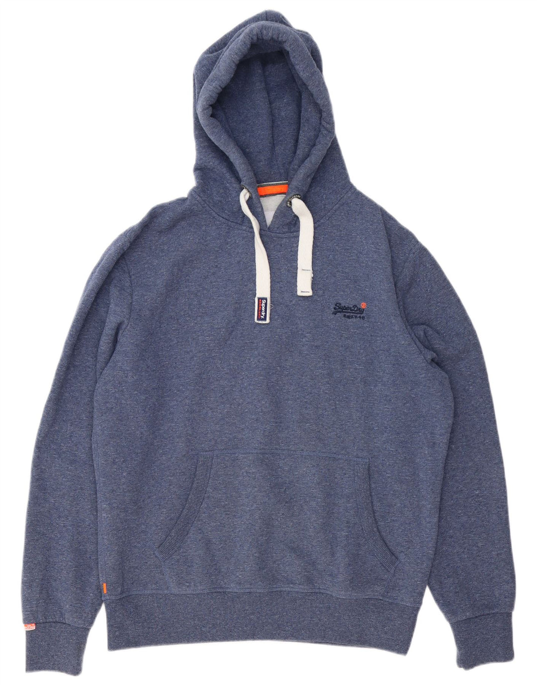 SUPERDRY Herren-Kapuzenpullover 2XL aus blau gefleckter Baumwolle