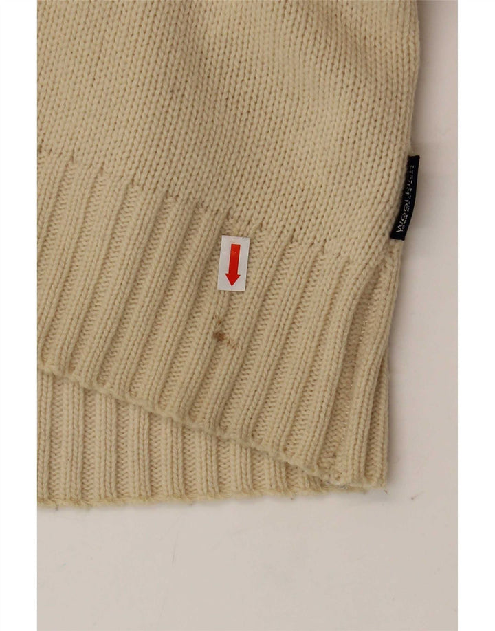 Woolrich Herren-Cardigan mit Grafik, mittelbeige Wolle