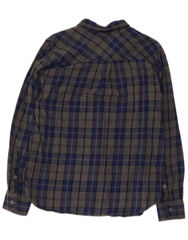 Mountain Warehouse Herren-Flanellhemd aus mittelgrau karierter Baumwolle