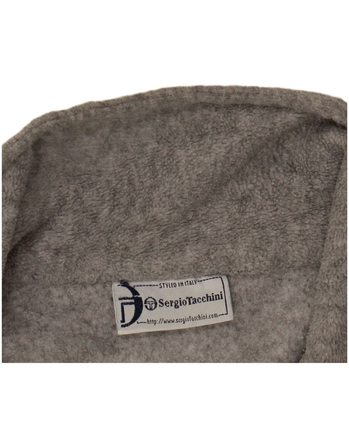 SERGIO TACCHINI Herren-Fleecepullover mit Reißverschluss am Hals, Größe L, Grau