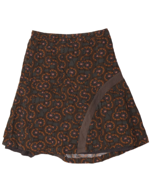 Diesel Wickelrock für Damen, Größe S, W27, brauner Rayon mit Blumenmuster