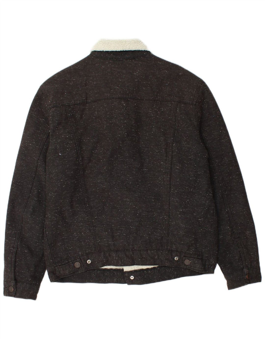Levi's Herren-Sherpa-Jacke, Größe 40, groß, grau gefleckte Baumwolle