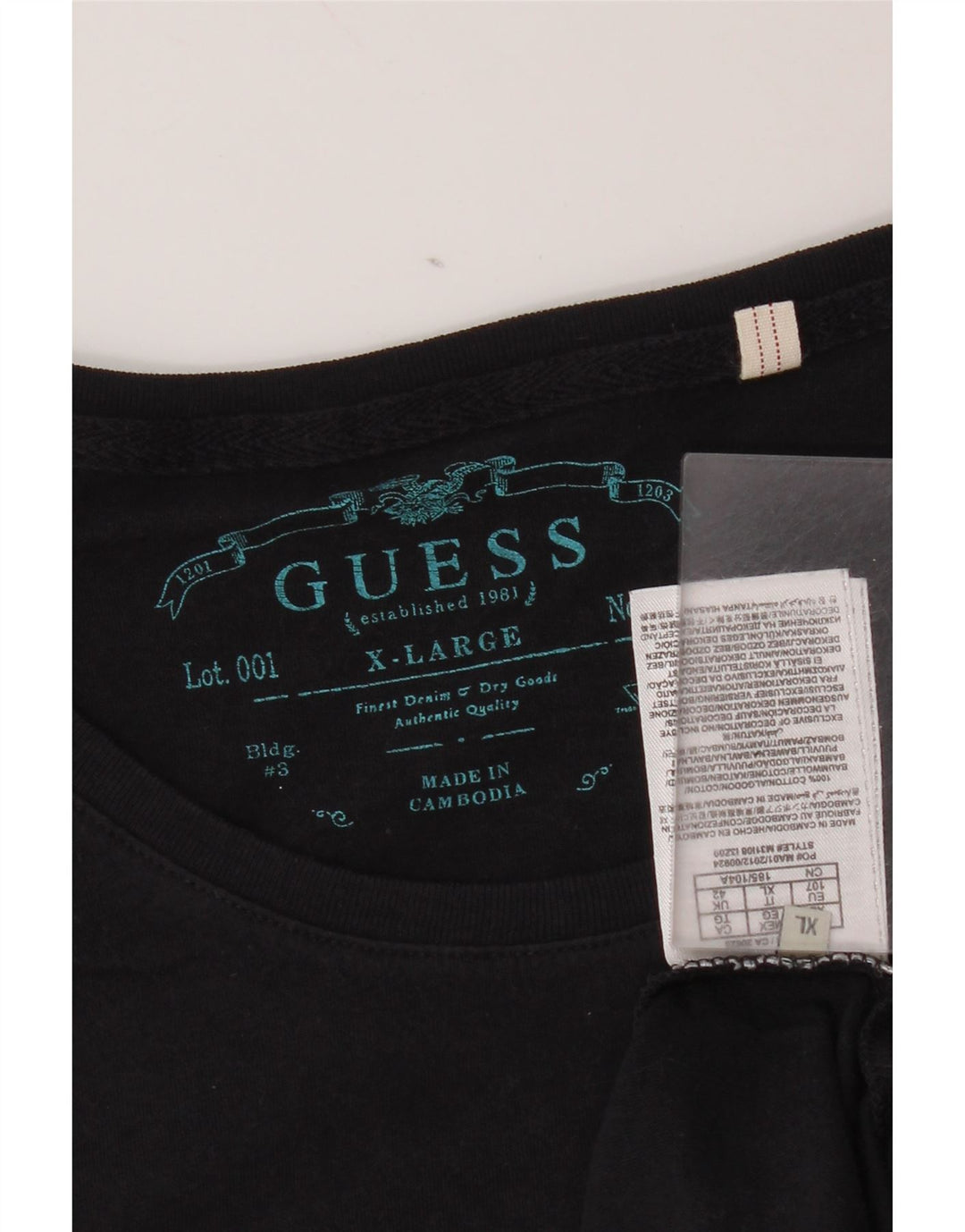 Guess Herren-T-Shirt mit Grafik, XL, Marineblau, Baumwolle