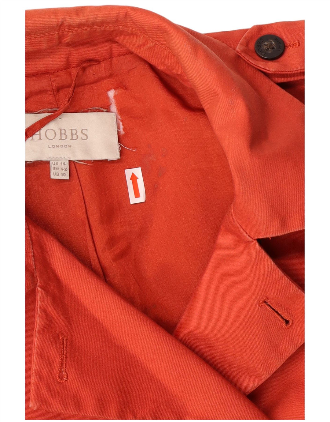 HOBBS Damen London Trenchcoat UK 14 Mittelorange Baumwolle