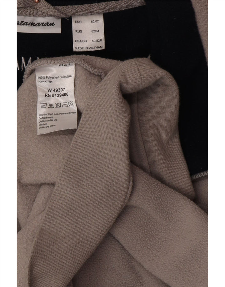 CATAMARAN Herren-Fleecepullover mit Reißverschluss am Hals, UK 50/52 4XL, graues Polyester