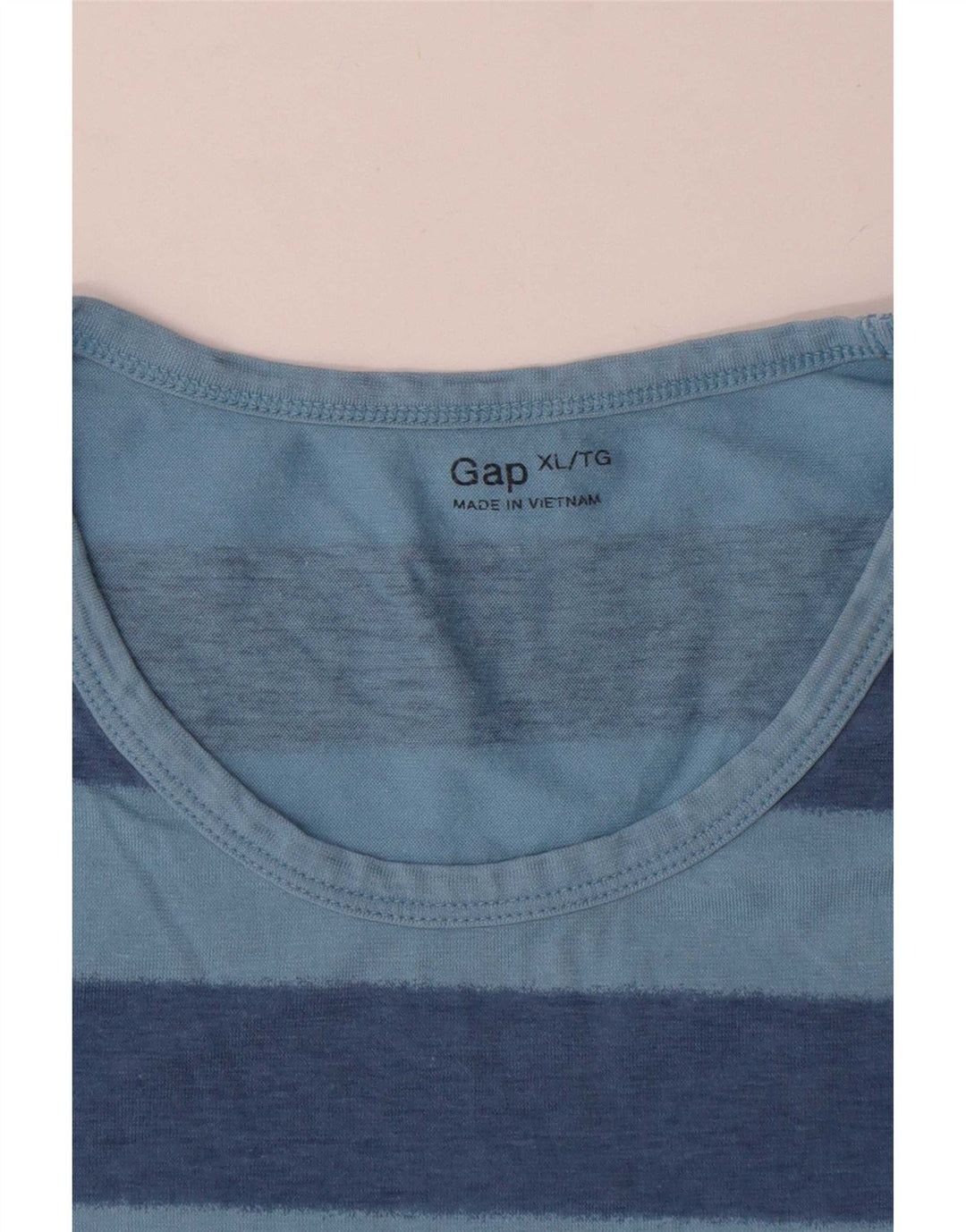 Gap Herren T-Shirt Top XL blau gestreift aus Baumwolle