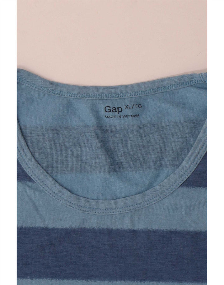 Gap Herren T-Shirt Top XL blau gestreift aus Baumwolle