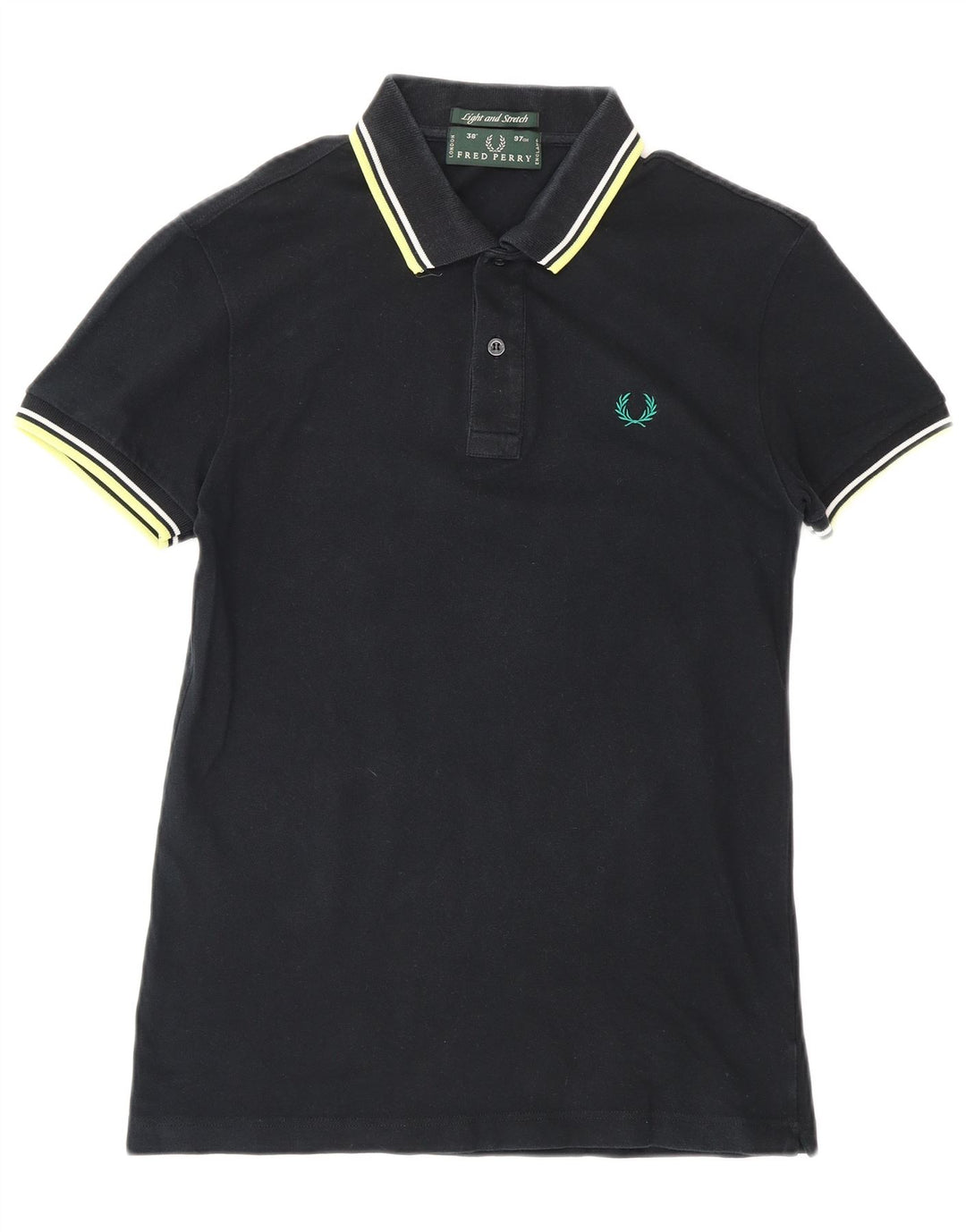 FRED PERRY Herren-Poloshirt, Größe S, schwarze Baumwolle