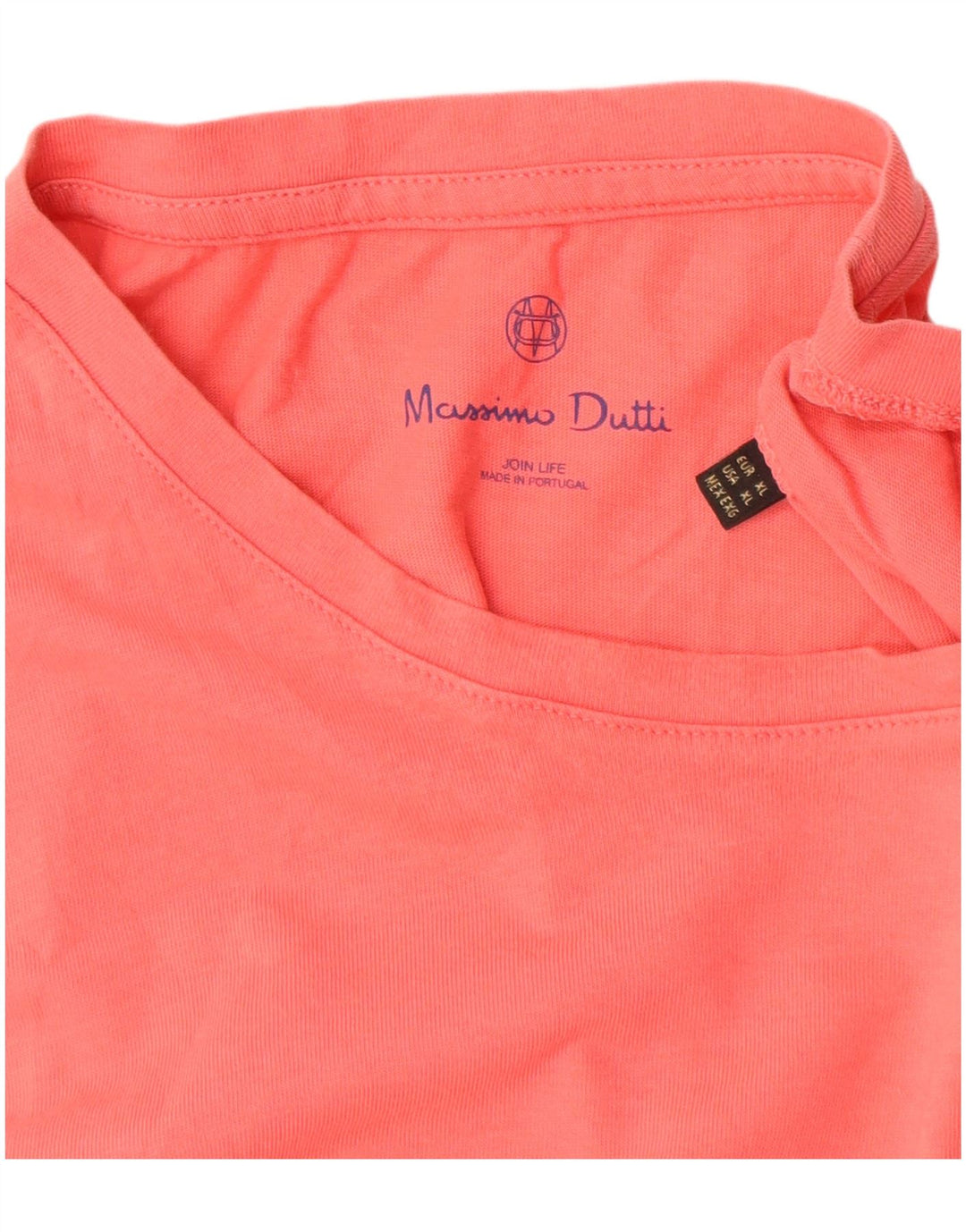 Massimo Dutti Herren T-Shirt Top XL Rosa Baumwolle