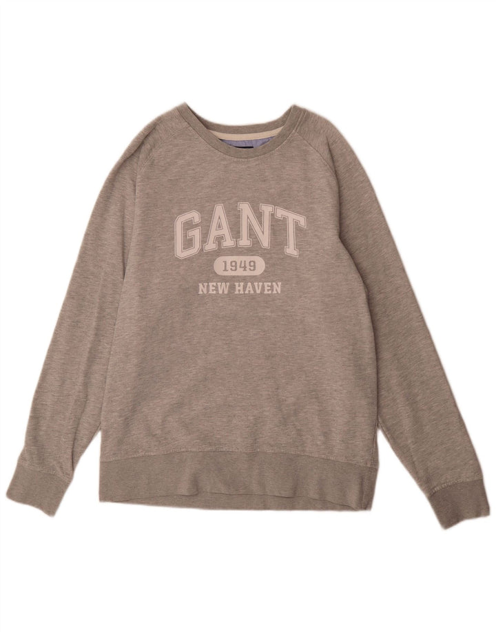 Gant Herren-Sweatshirt mit Grafik, XL, grau gefleckte Baumwolle
