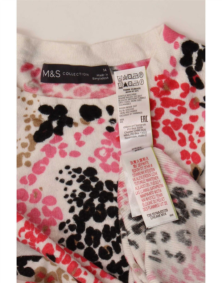 Marks & Spencer Damen-Pullover mit Rundhalsausschnitt, Gr. 14, Größe L, mehrfarbig