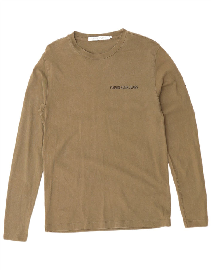 CALVIN KLEIN JEANS Herren Top Langarm Small Khaki Baumwolle