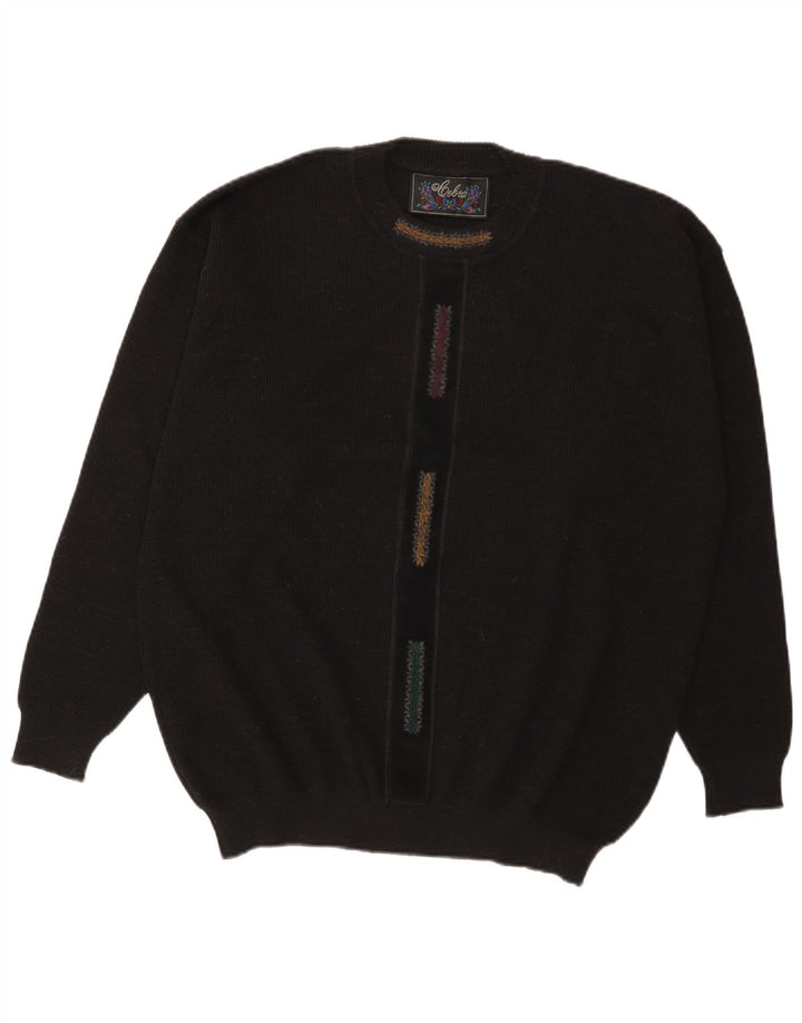 Cobra Herren-Pullover mit Rundhalsausschnitt, Größe 52, großes schwarzes Acryl