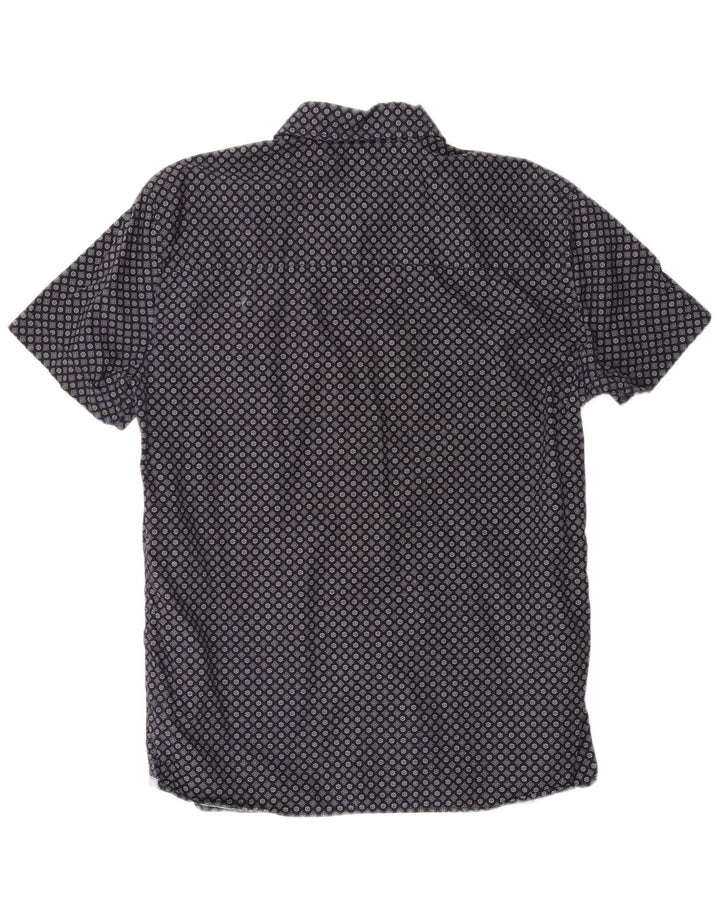 MUSTANG Herren-Hemd, schmale Passform, kurzärmelig, groß, marineblau, geblümt, Baumwolle